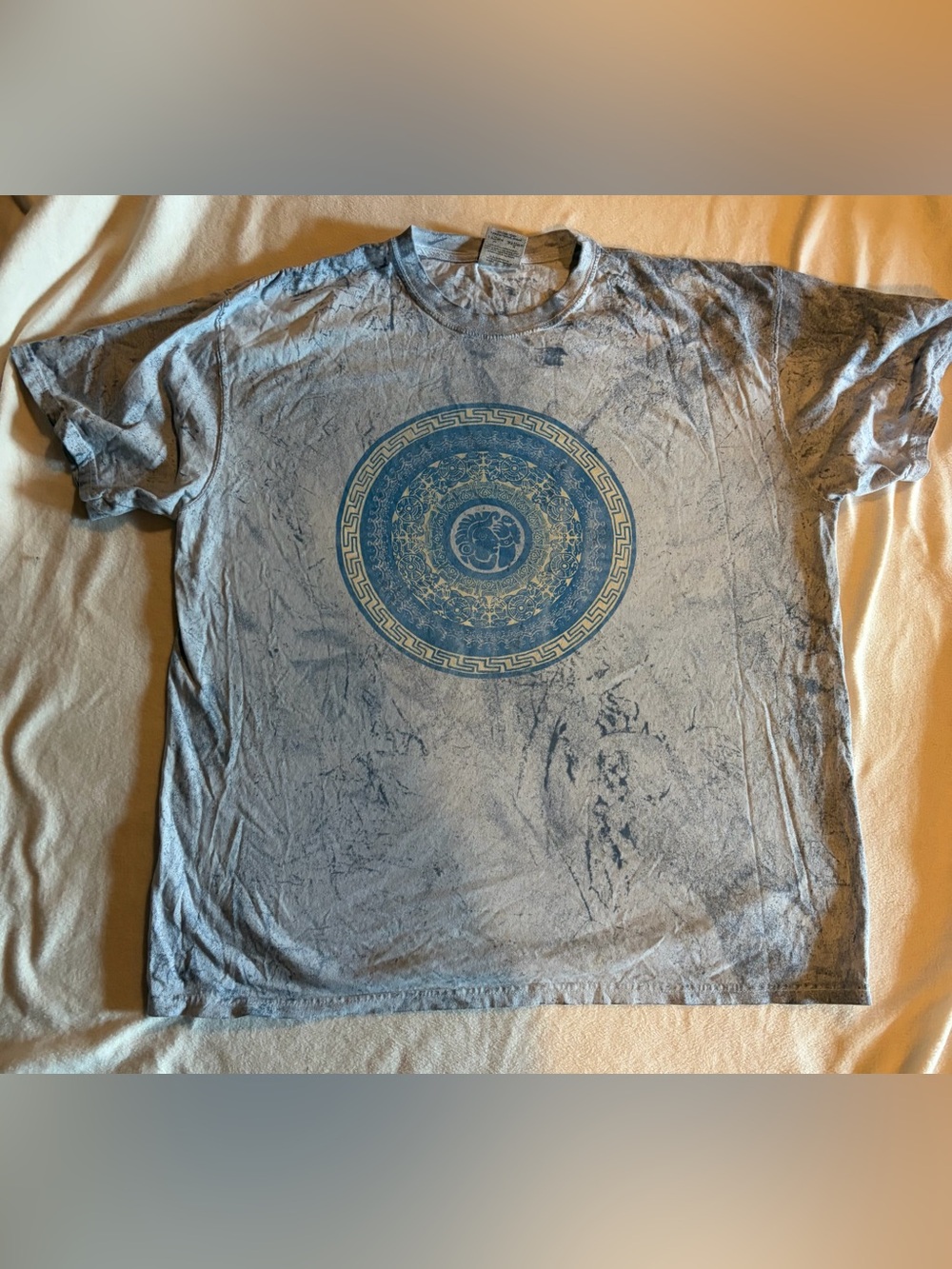 Mexicali Blues Stonewashed Distressed Tee w/ Mandala Design - Unisex XL